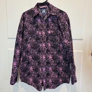 Wrangler Womens Pink Ribbon Black Breast Cancer Western Shirt Medium